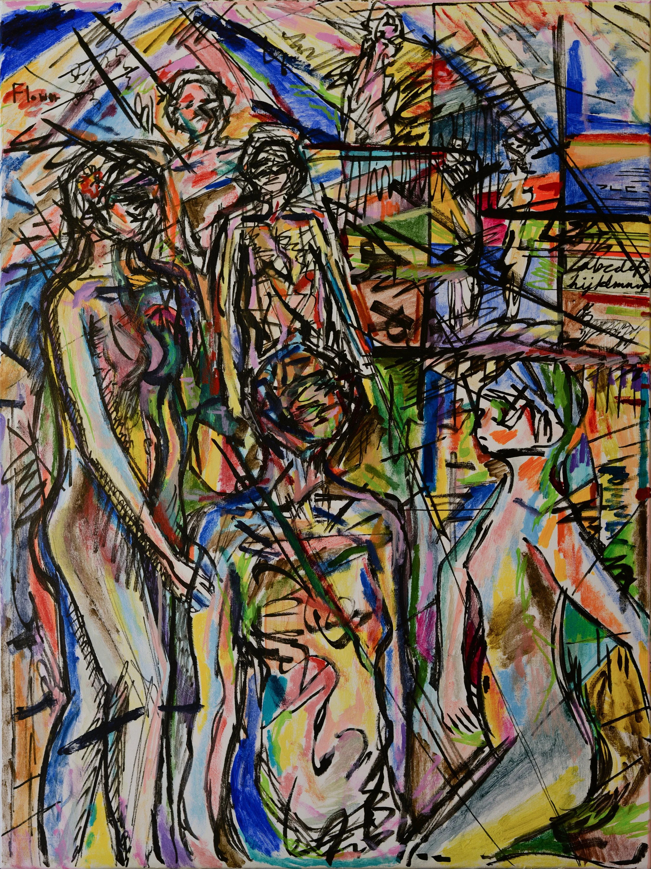 "Coming Together" (2016). Medium: Acrylic (paint) on canvas. Dimensions: 40 x 30 inches.