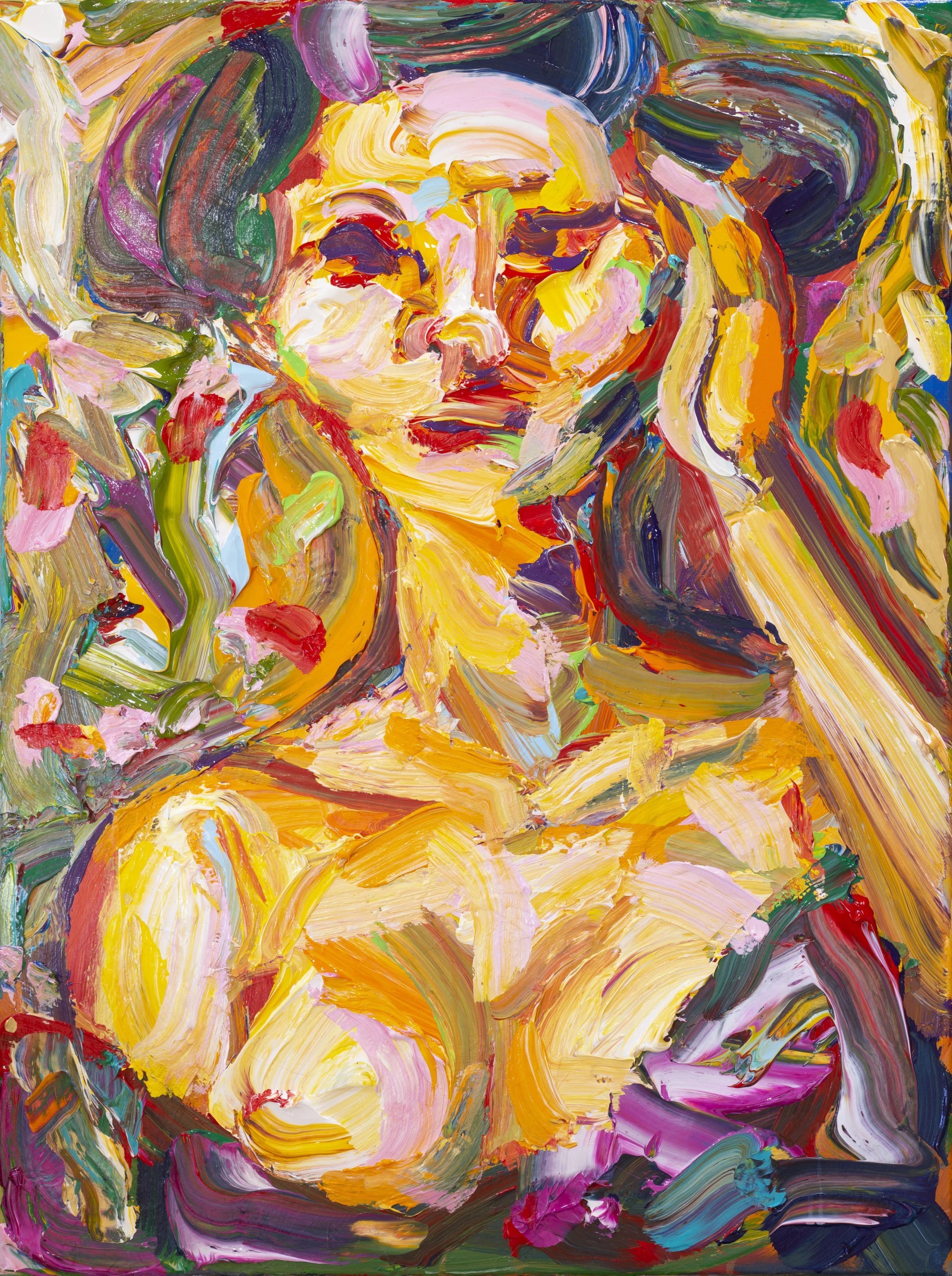 "Onnagata IV" (2021). Medium: Acrylic (paint) on canvas. Dimensions: 40 x 30 inches.