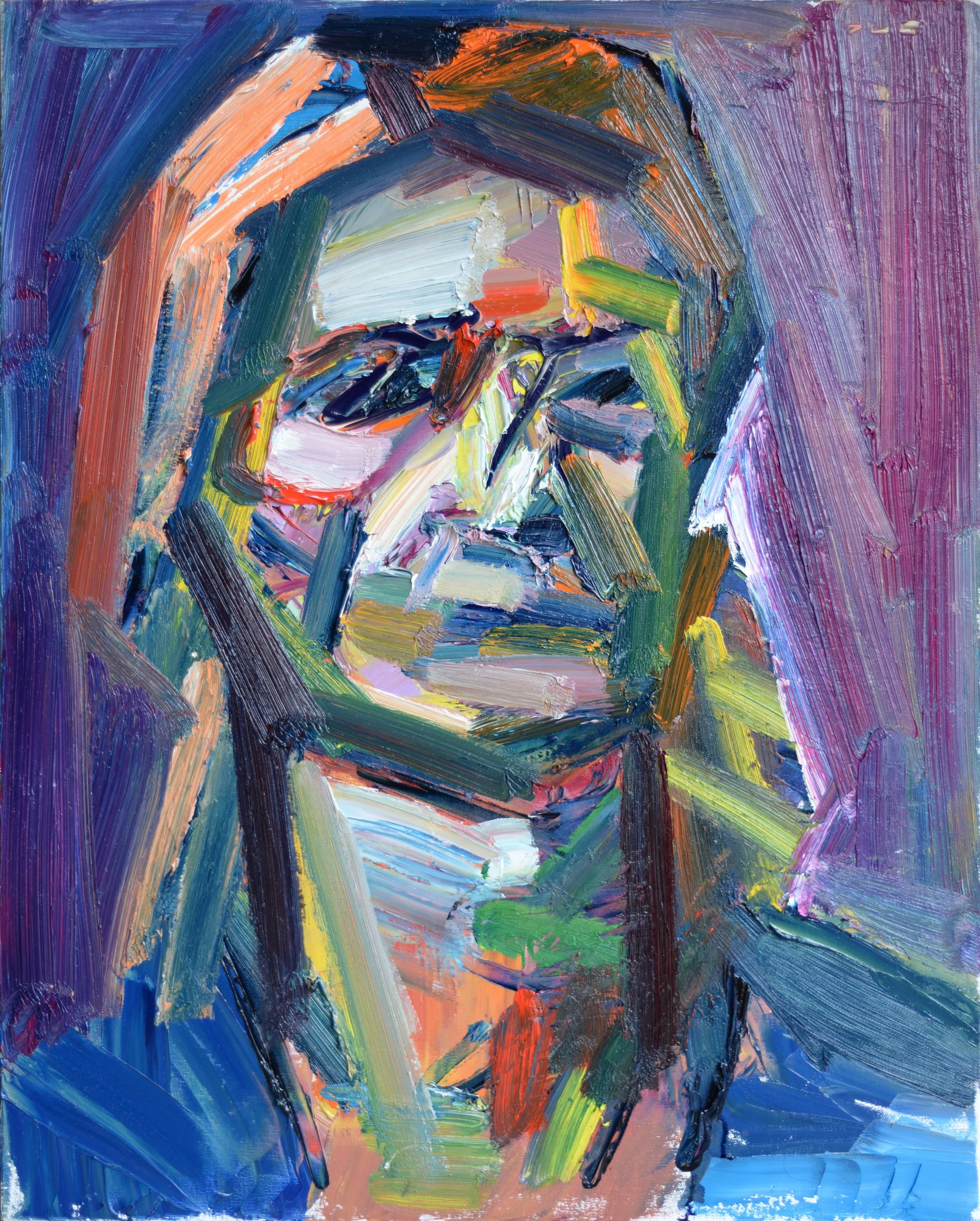 "Standing Model I" (2016). Medium: Oil (paint) on canvas. Dimensions: (approximately) 20 x 24 inches.