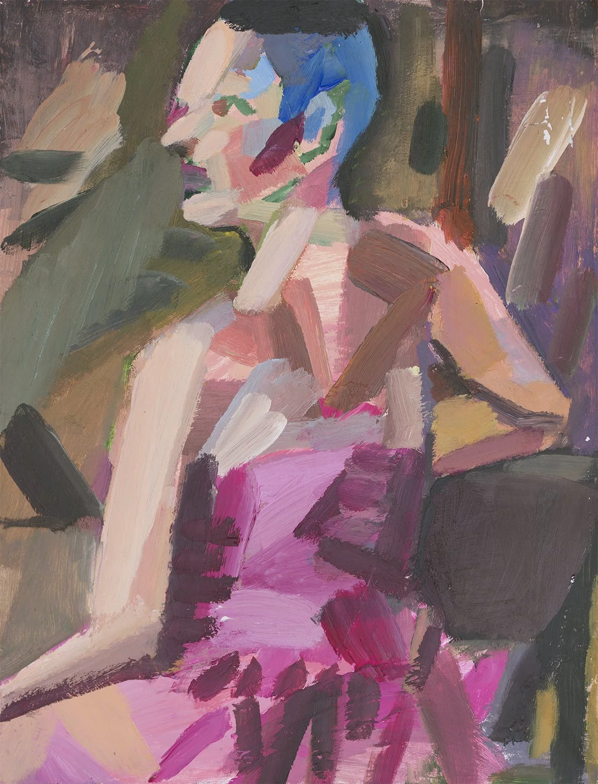 "Pink Ballerina I" (circa 2017). Medium: Acrylic (paint) on paper. Dimensions: 24 x 18 inches.