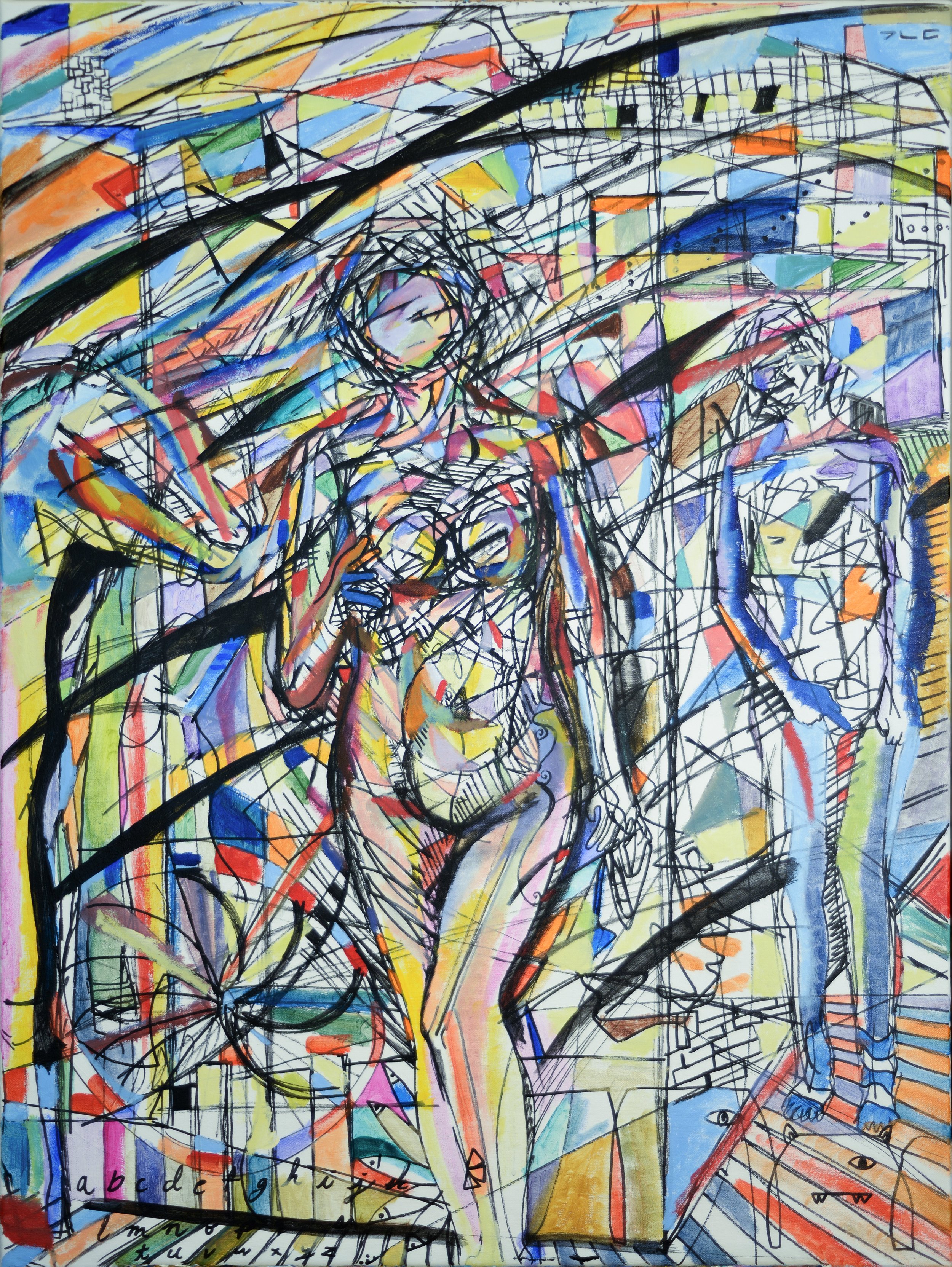 "Wonderful Rain" (2016). Medium: Acrylic (paint) on canvas. Dimensions: 30 x 40 inches.