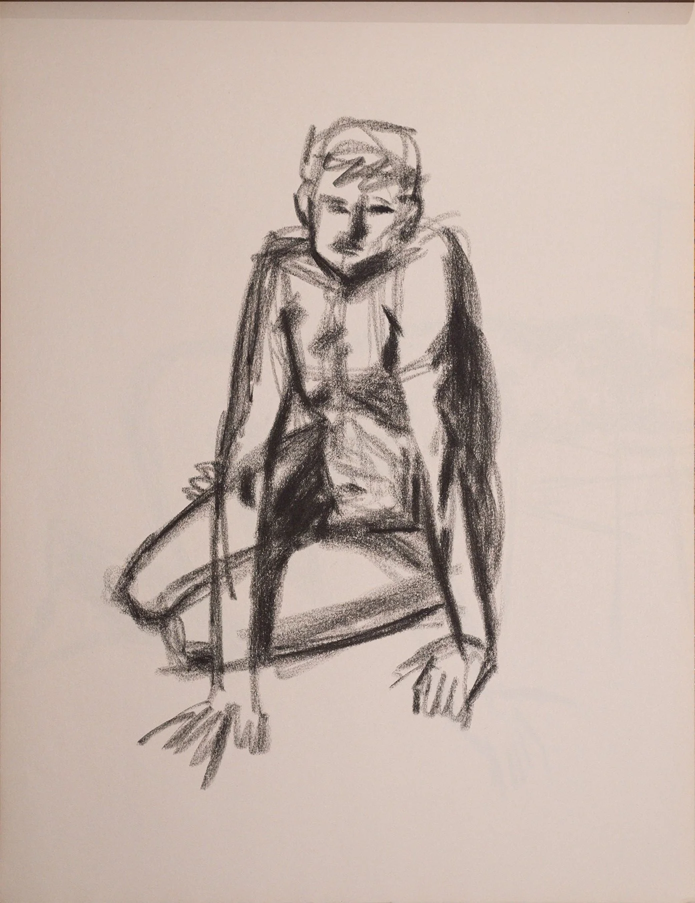 "D018" (2021). Medium: Charcoal on paper. Dimensions: 24 x 18 inches.