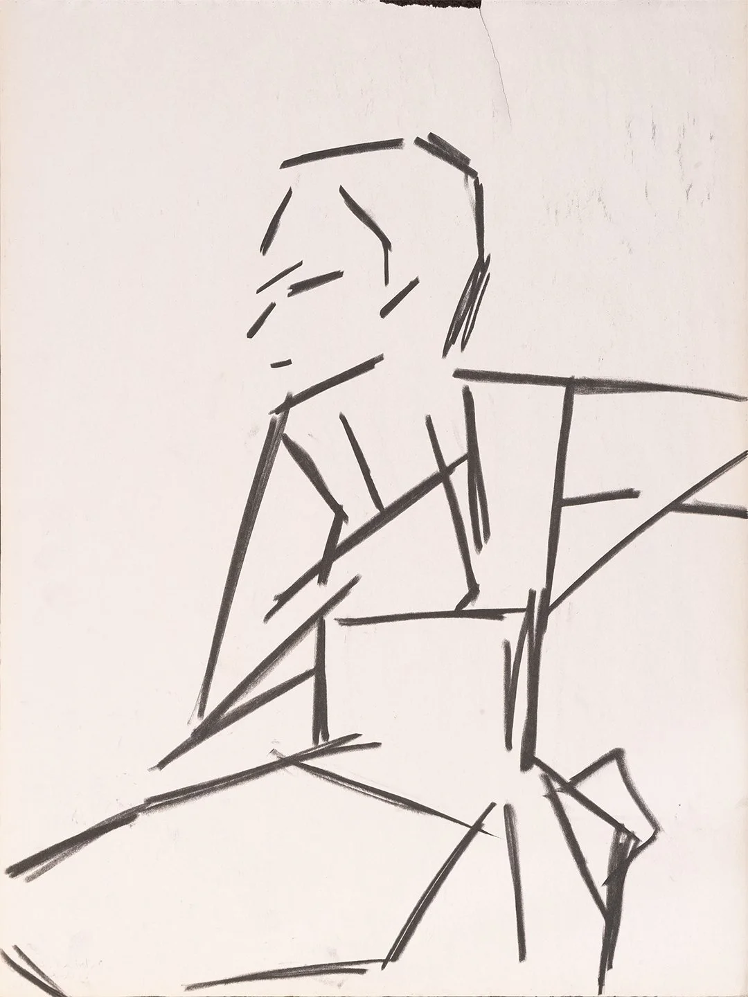 "Ballerina in Lines" (circa 2017). Medium: Charcoal on newsprint. Dimensions: 24 x 18 inches.