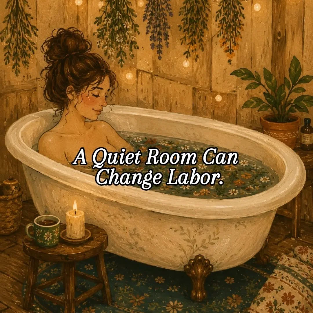 the hormone that powers labor&mdash;flows best ususlly when a mother feels safe, calm, and unobserved. That's why privacy dim lights, warmth, and a peaceful environment can help labor progress naturally.

For many home births, a warm, quiet bath or b