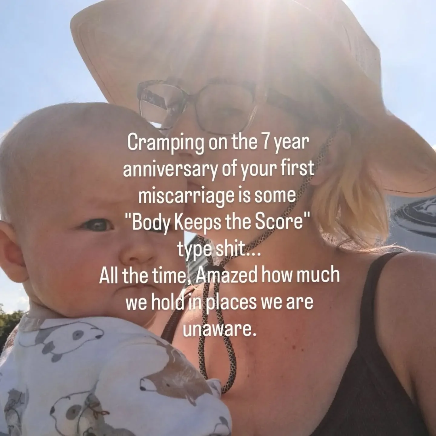 All day today, my body was cramping, aware of what my mind hadn&rsquo;t consciously remembered yet.

Then, just before bed, it hit me: today marks 7 years since my first miscarriage.

It&rsquo;s amazing how the body can remember dates the mind doesn&