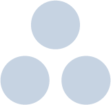 Three light blue circles arranged in a triangle formation on a dark background.