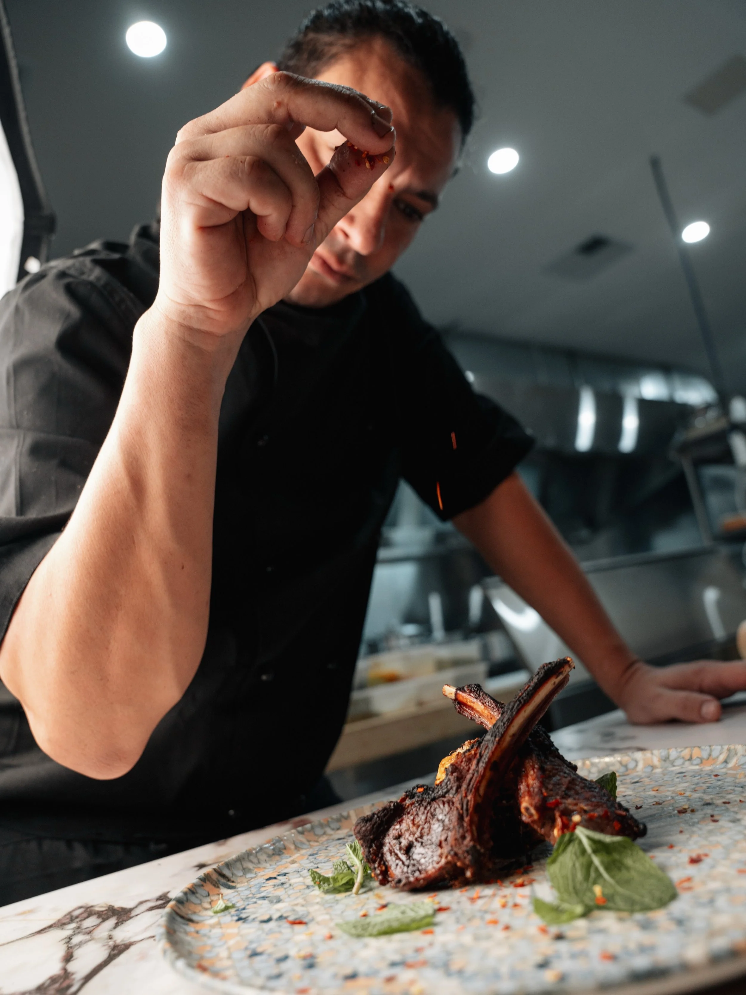 Decades of Influence &mdash; Years of Experience &mdash; Months of Perfection 

&ldquo;Our Mediterranean-inspired open kitchen was custom built with intent and purpose, fusion and flavour delivered onto your plate&rdquo;, head chef, Khalil says.