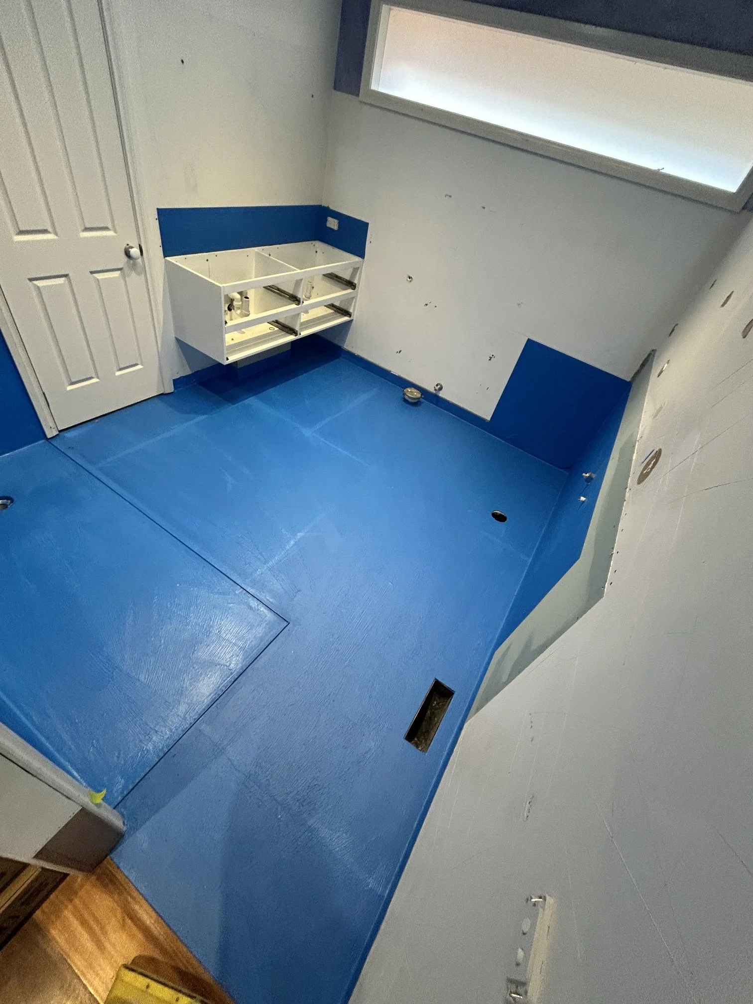 Example of waterproofing in bathroom