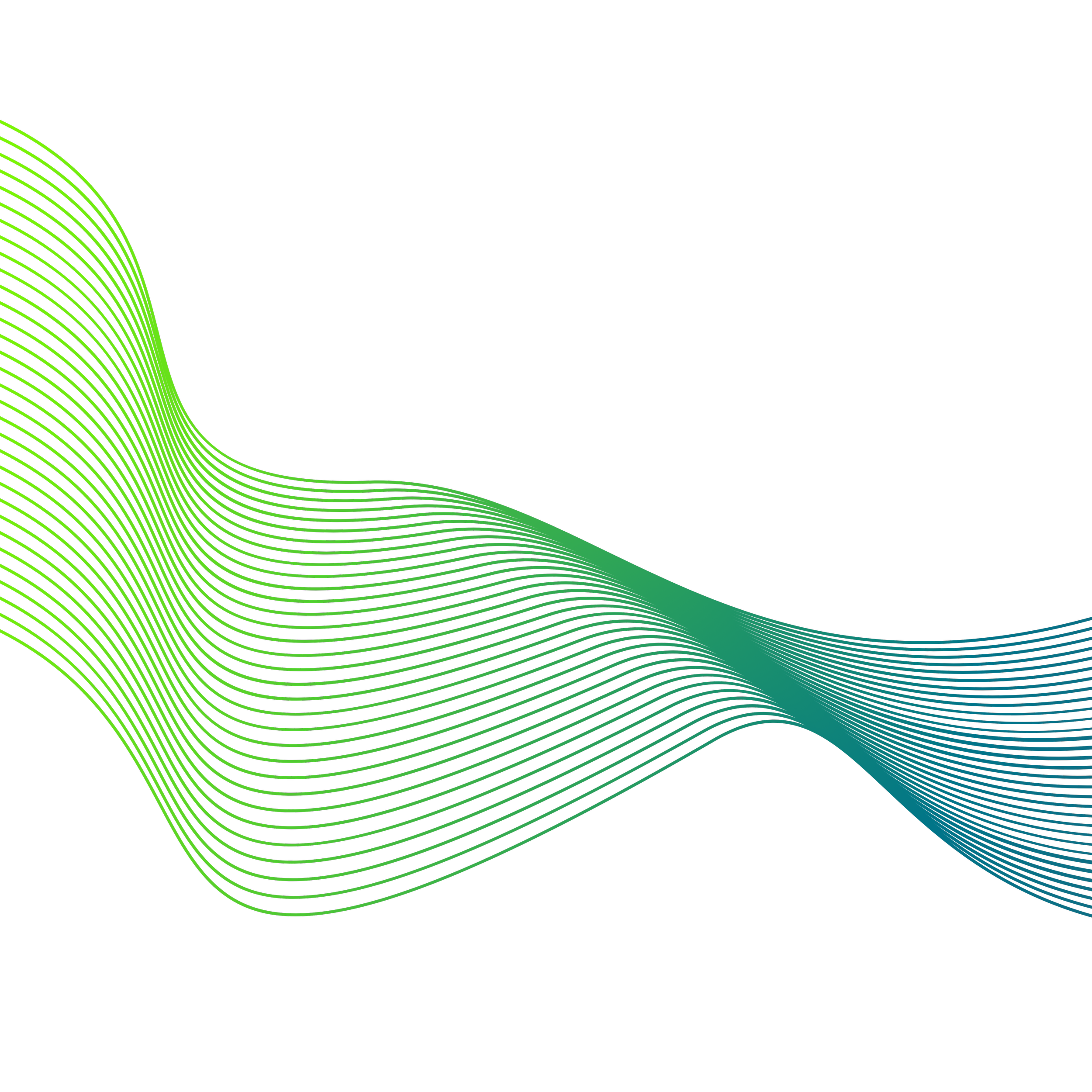 Green and blue wavy lines on transparent background