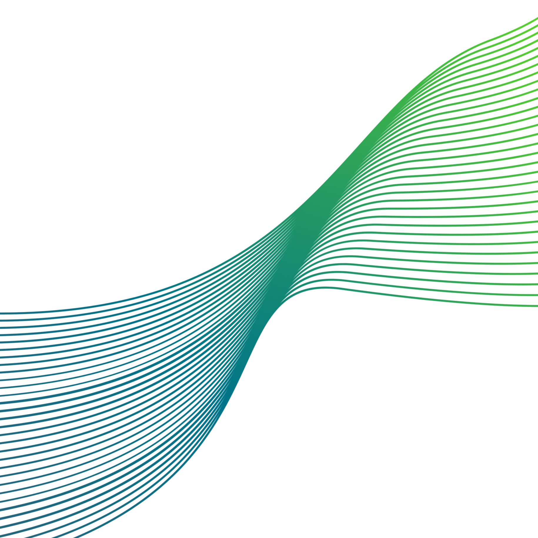 Abstract digital graphic with a blue background and curved, parallel lines in shades of blue and green creating a flowing, wave-like pattern from left to right. Replication of grass carp grazing submerged weeds in a body of water.