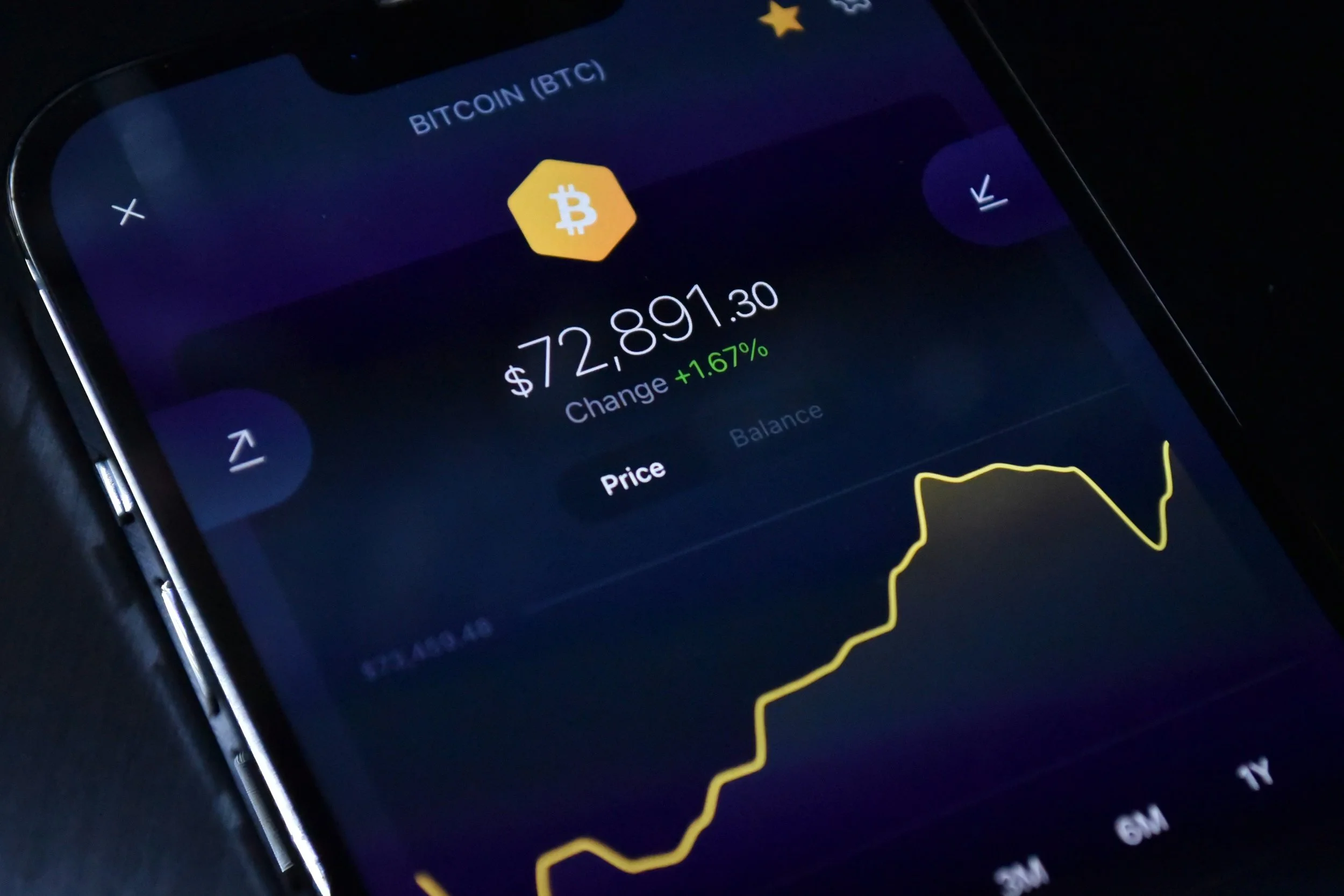 Graph illustrating Bitcoin price forecasts, featuring upward and downward trends with labeled axes.