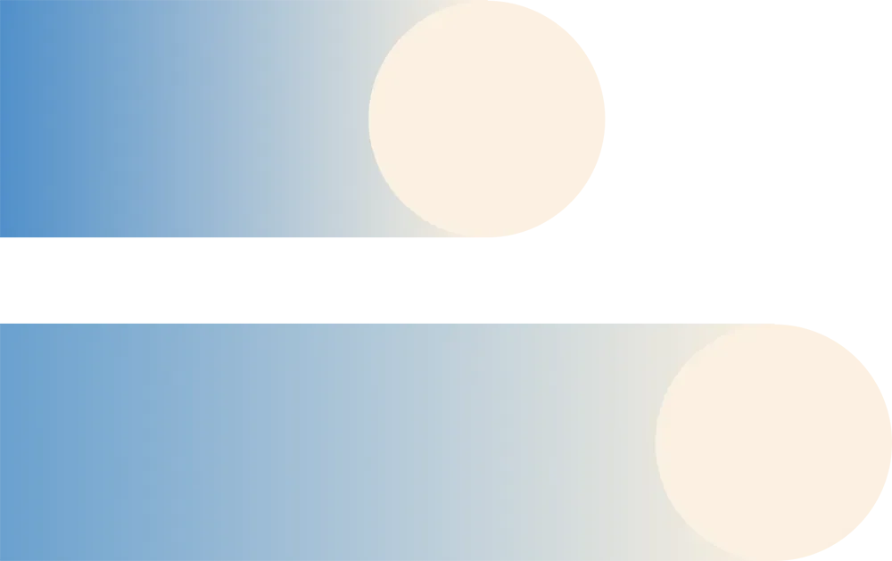 Abstract digital artwork featuring a large white circle, a blue horizontal stripe, and a background with gradient shades of blue and cream.