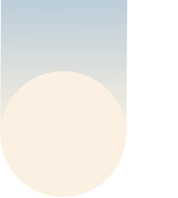 A blue and cream abstract line connector.