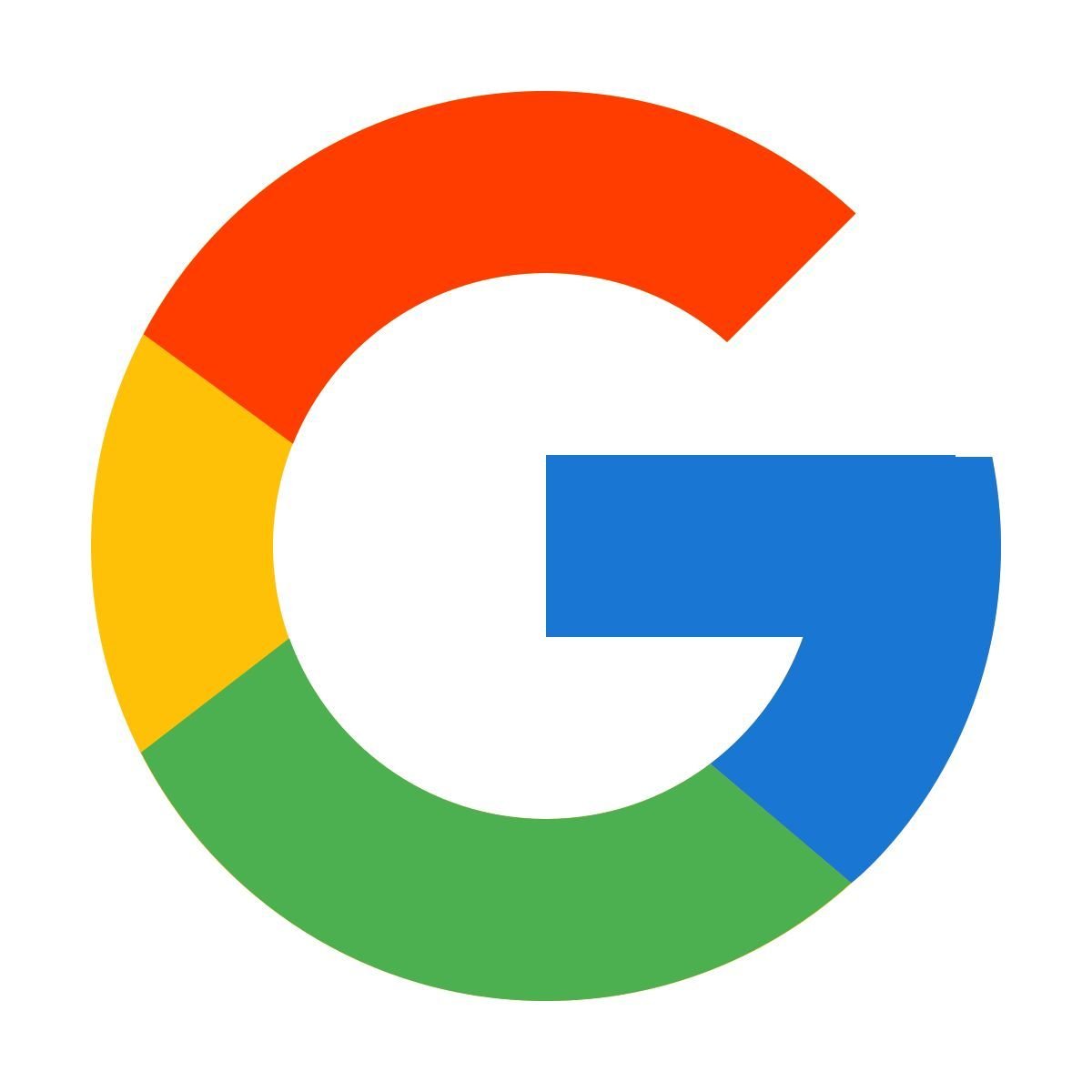 Google logo with multicolored segments forming a circle and a blue G in the center