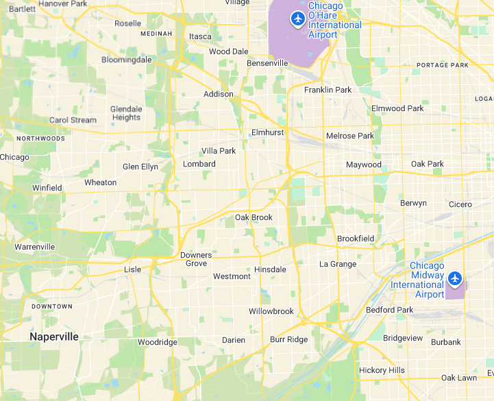 Map of DuPage County, Illinois