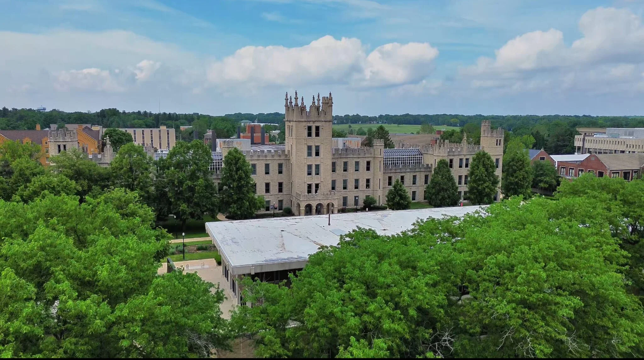 Campus buildings in DeKalb, Illinois