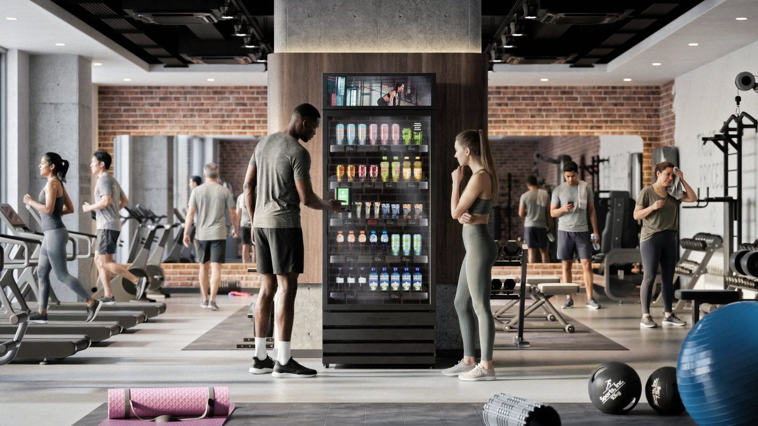 A GrabNGo micro-market in a gym