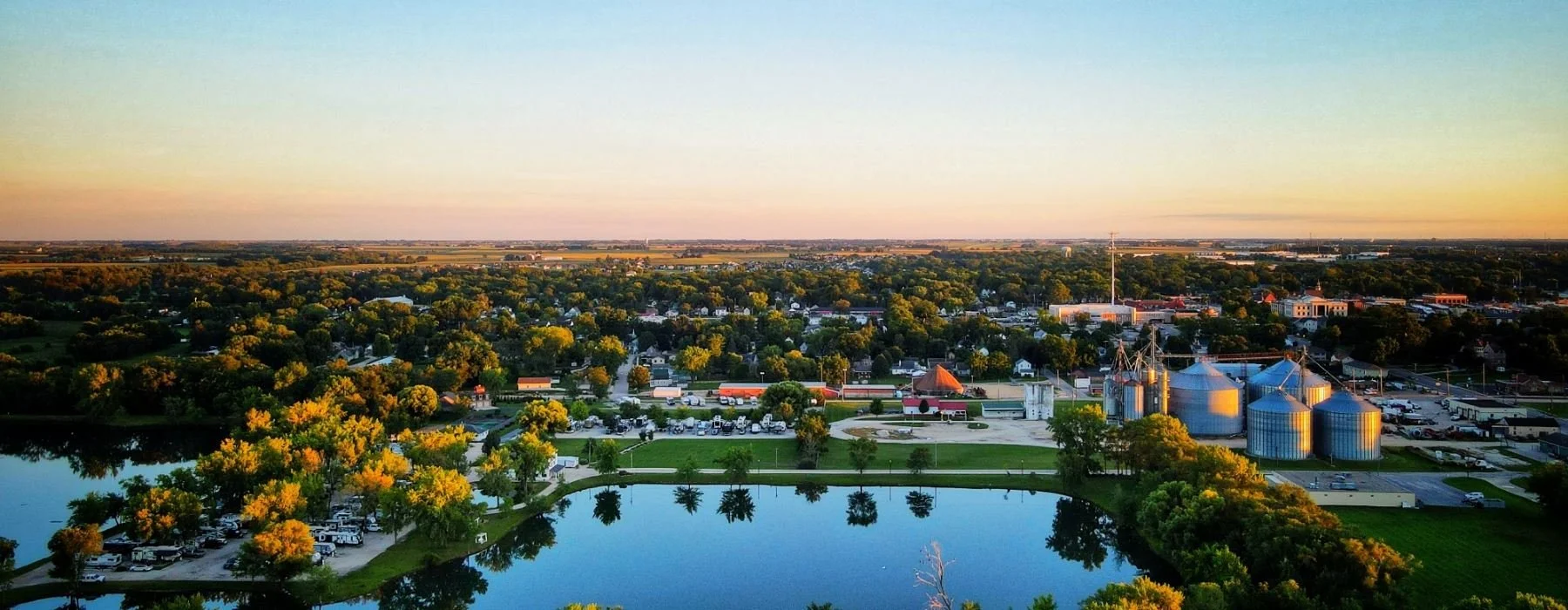 Aerial view of Sycamore, Illinois in DeKalb County