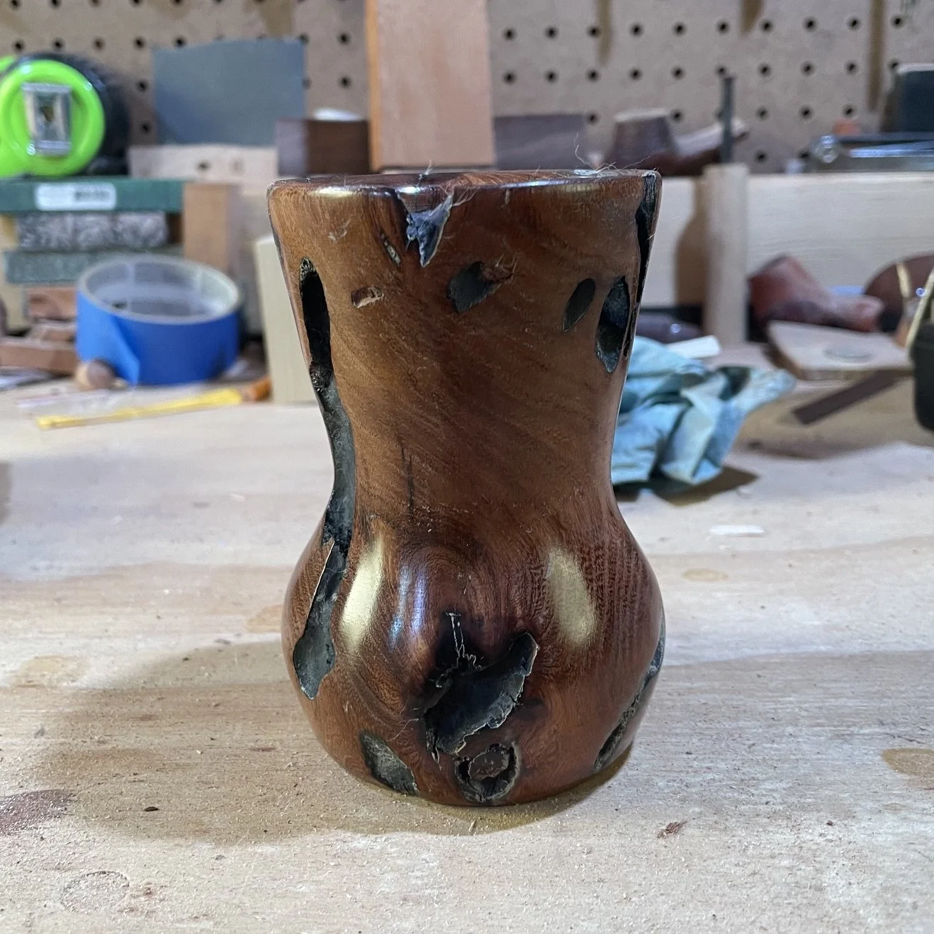 "Wormy" Mesquite Dry Vases and Boxes