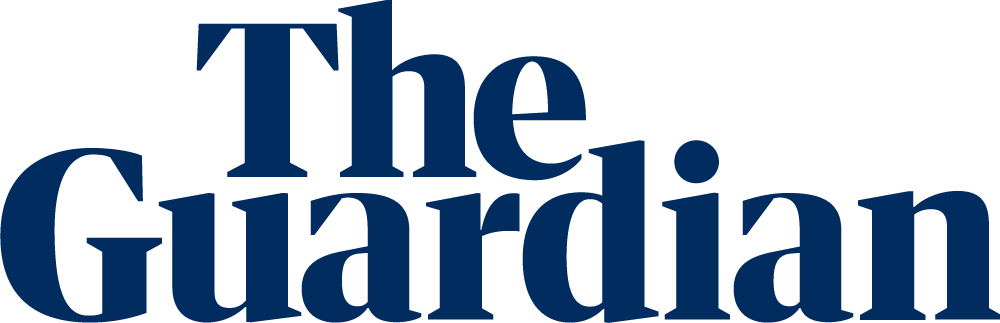 The Guardian logo in navy blue text.