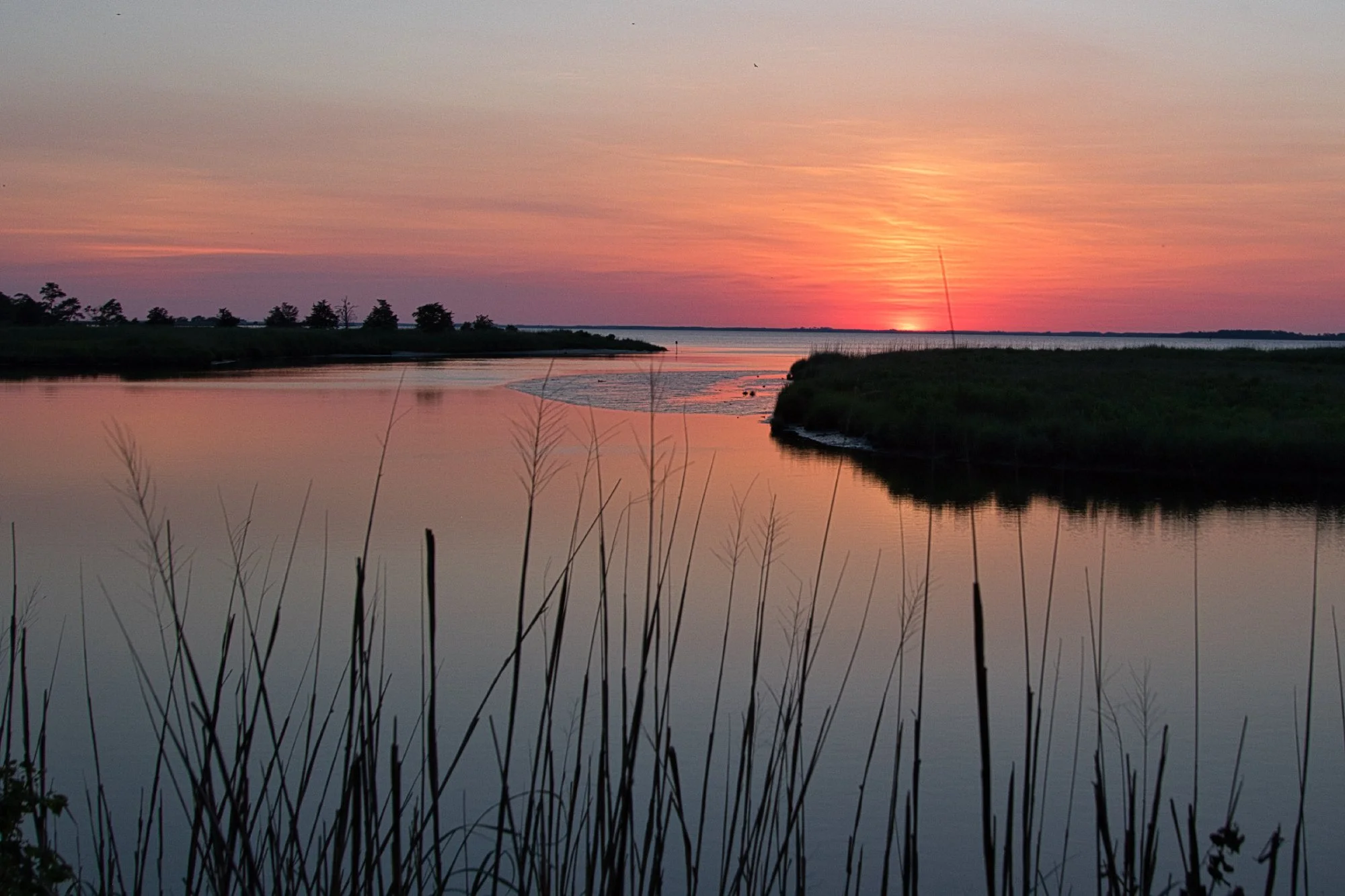 Sunset at Linda's on the  Eastern Shore of Virginia