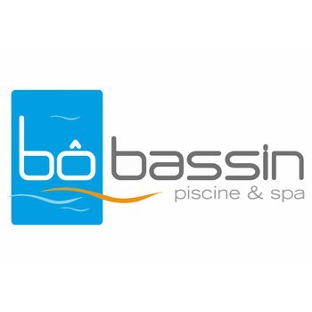 Logo de 'Bö Bassin' avec un symbole de piscine stylisée et le texte 'bö bassin piscines & spa'