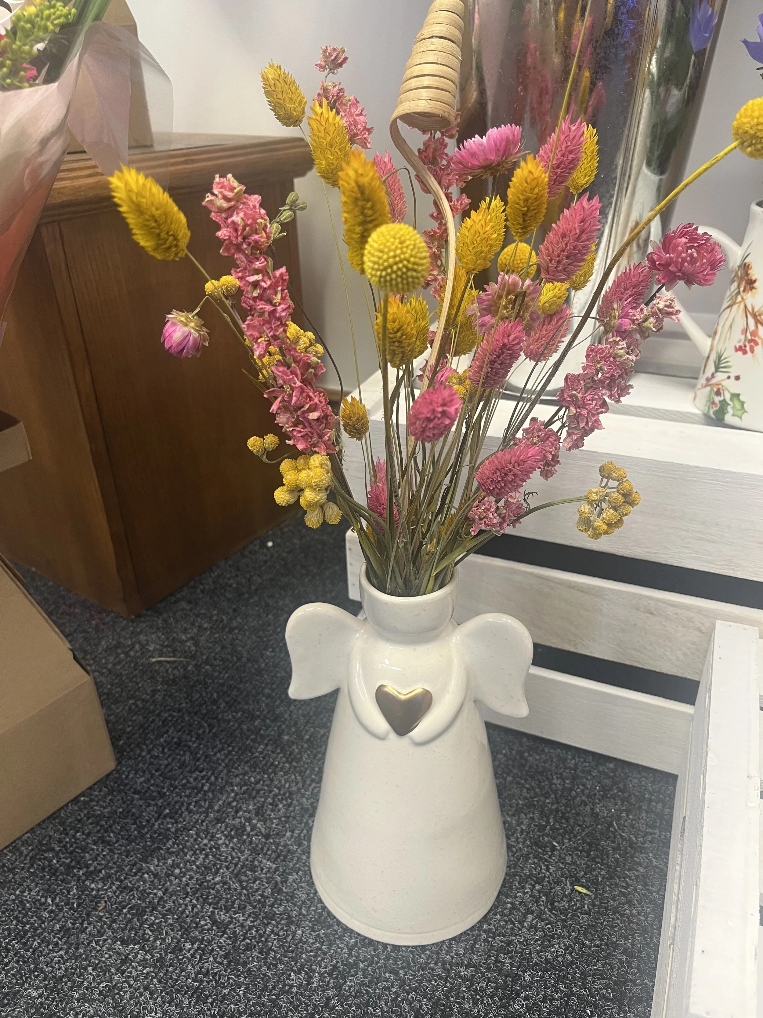 Floral Angel Harmony Vase dried flowers