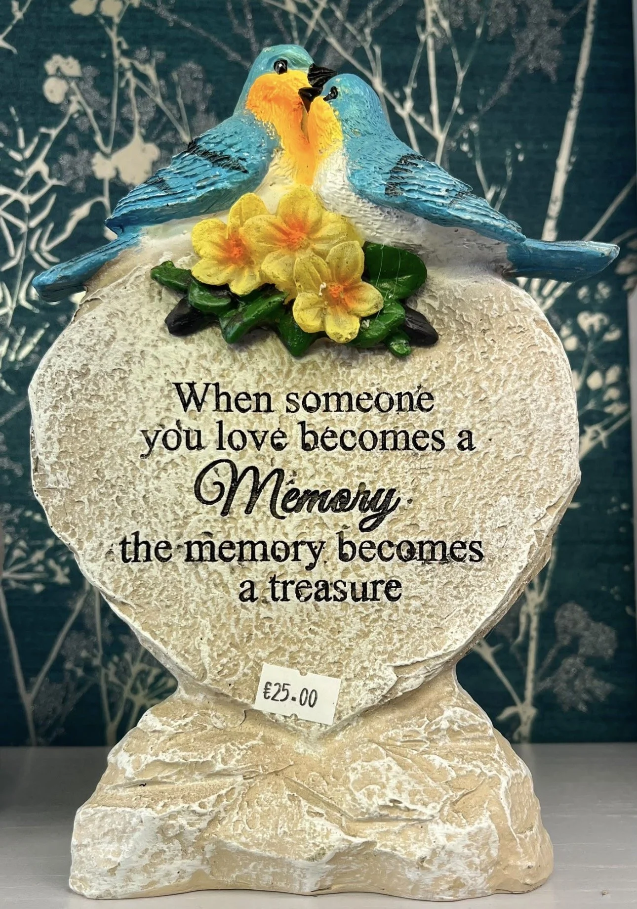 Solar Blue Bird Heart Plaque