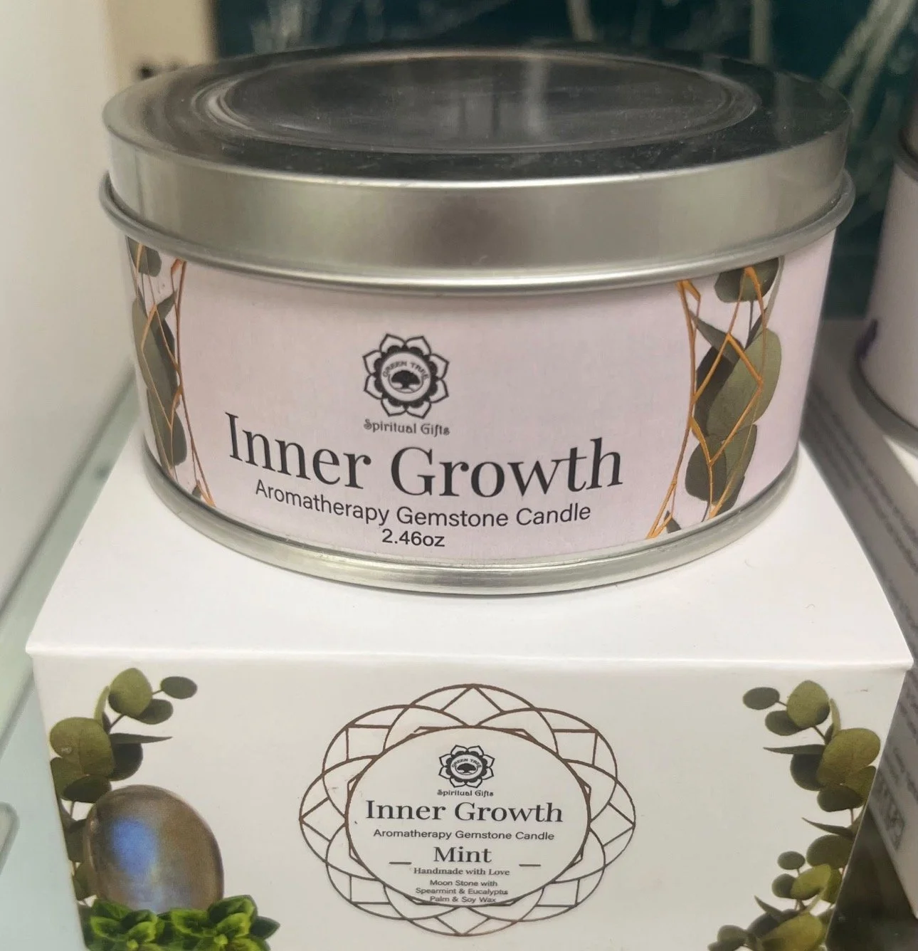 Spiritual Growth Aromatherapy Gemstone Candle Handmade with Soy Wax