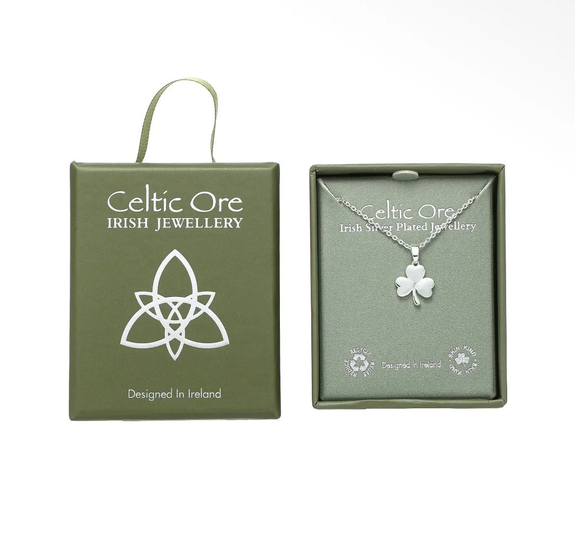 Irish Silver-Plated Shamrock Necklace