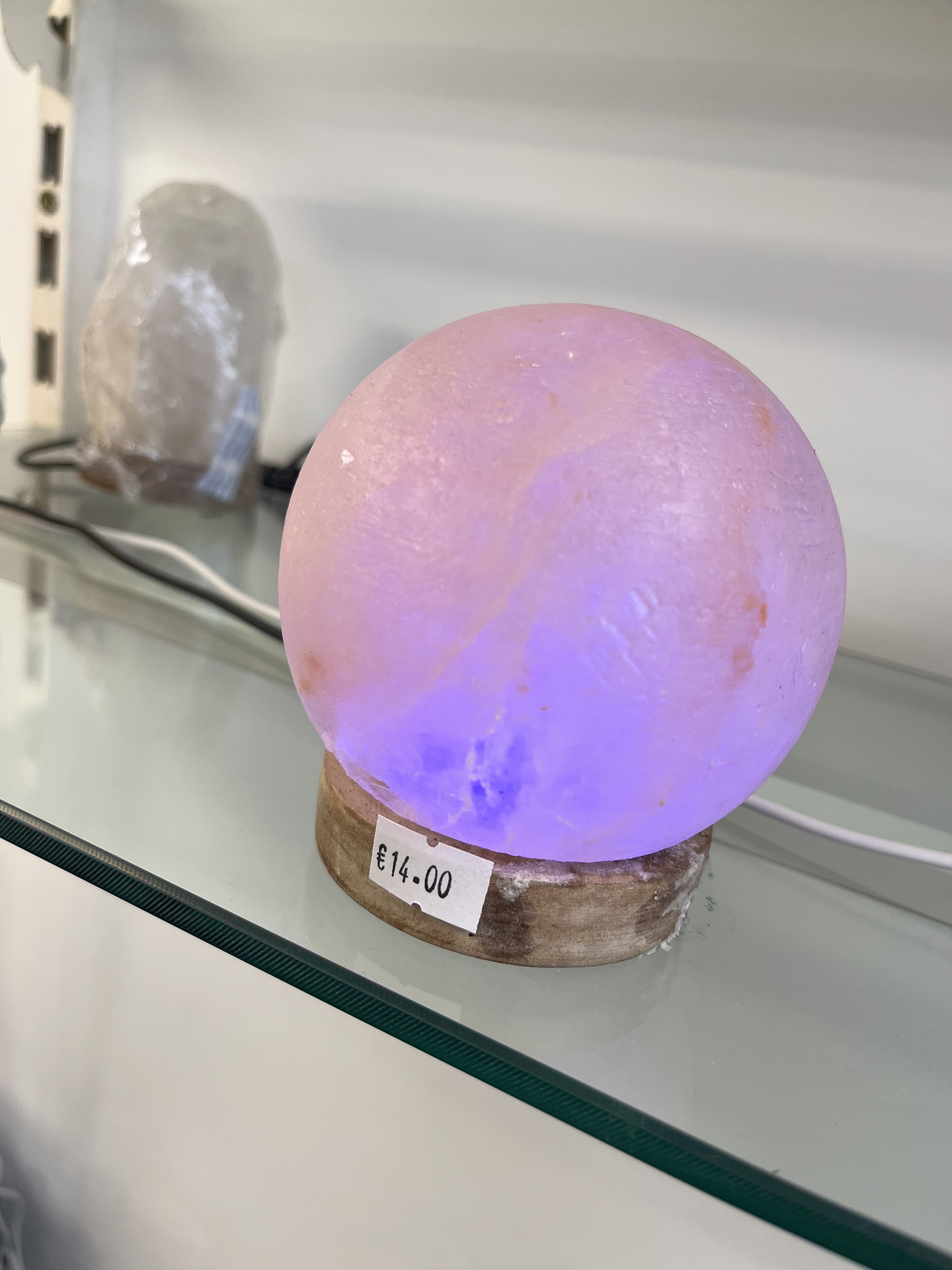Pink Himalayan Salt Sphere Lamp (colour changing )