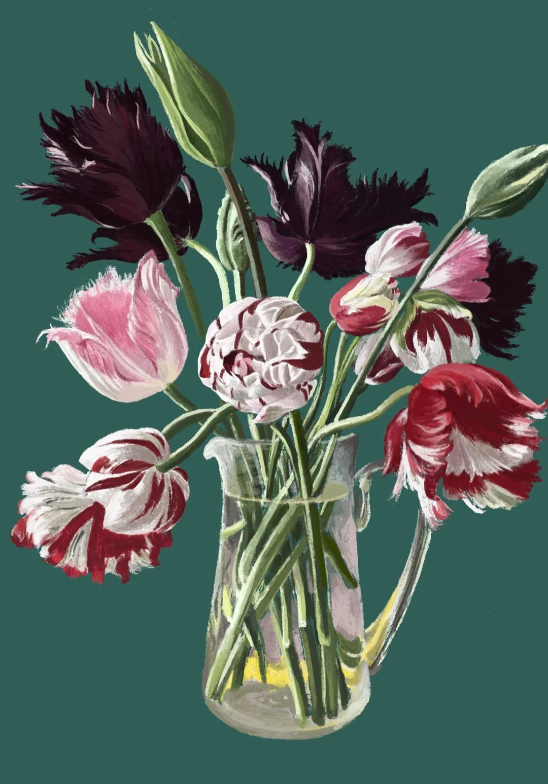 Floral painting print
