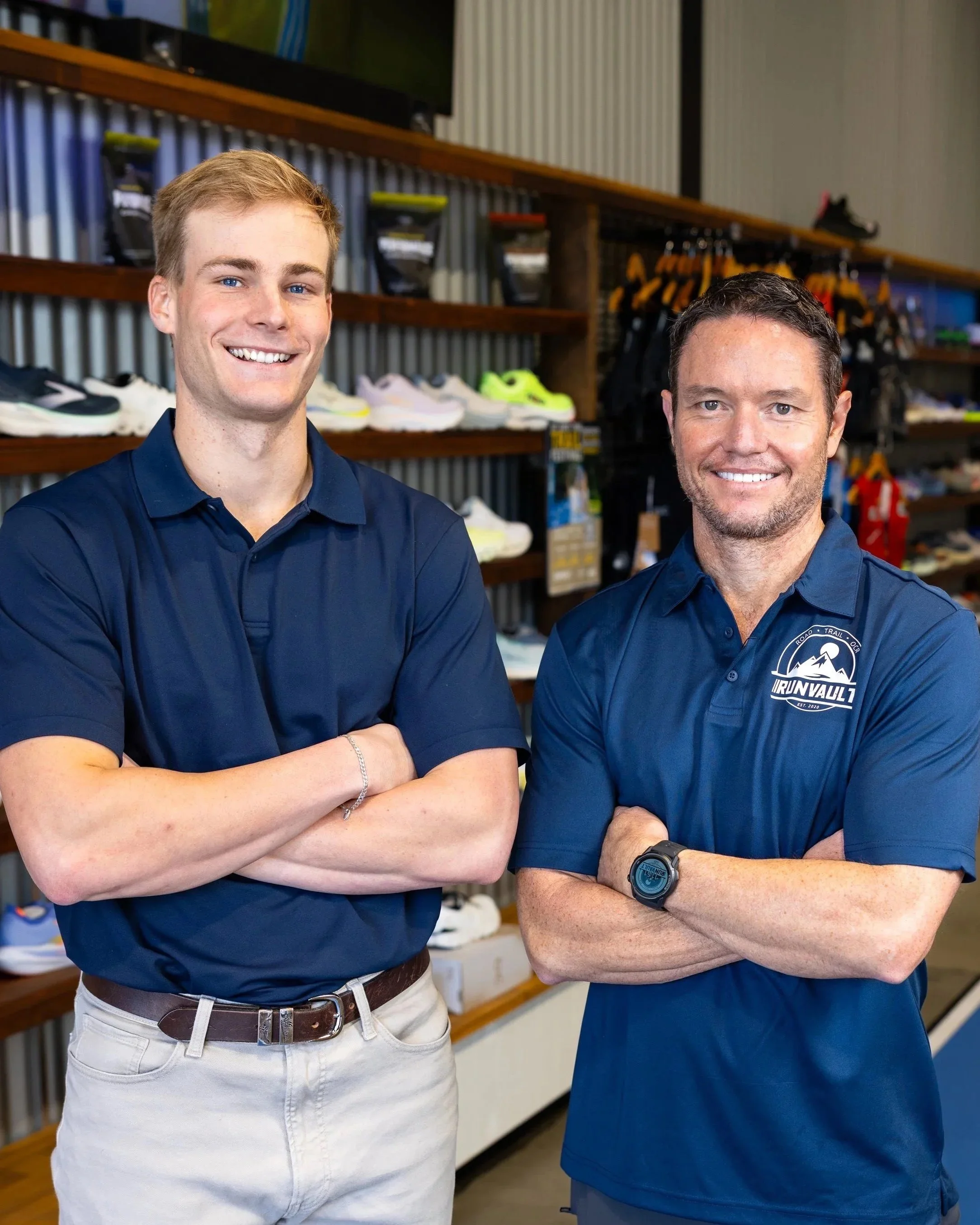 The physio owner and owner of Run Vault standing inside the facilities at Run Vault/KOR Physio