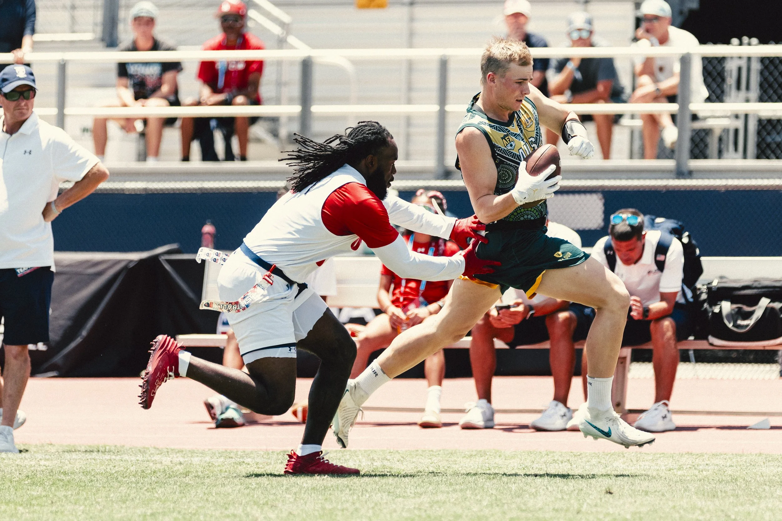 Our physiotherapist at KOR Physio, competing for Australia in an international Flag Football competition