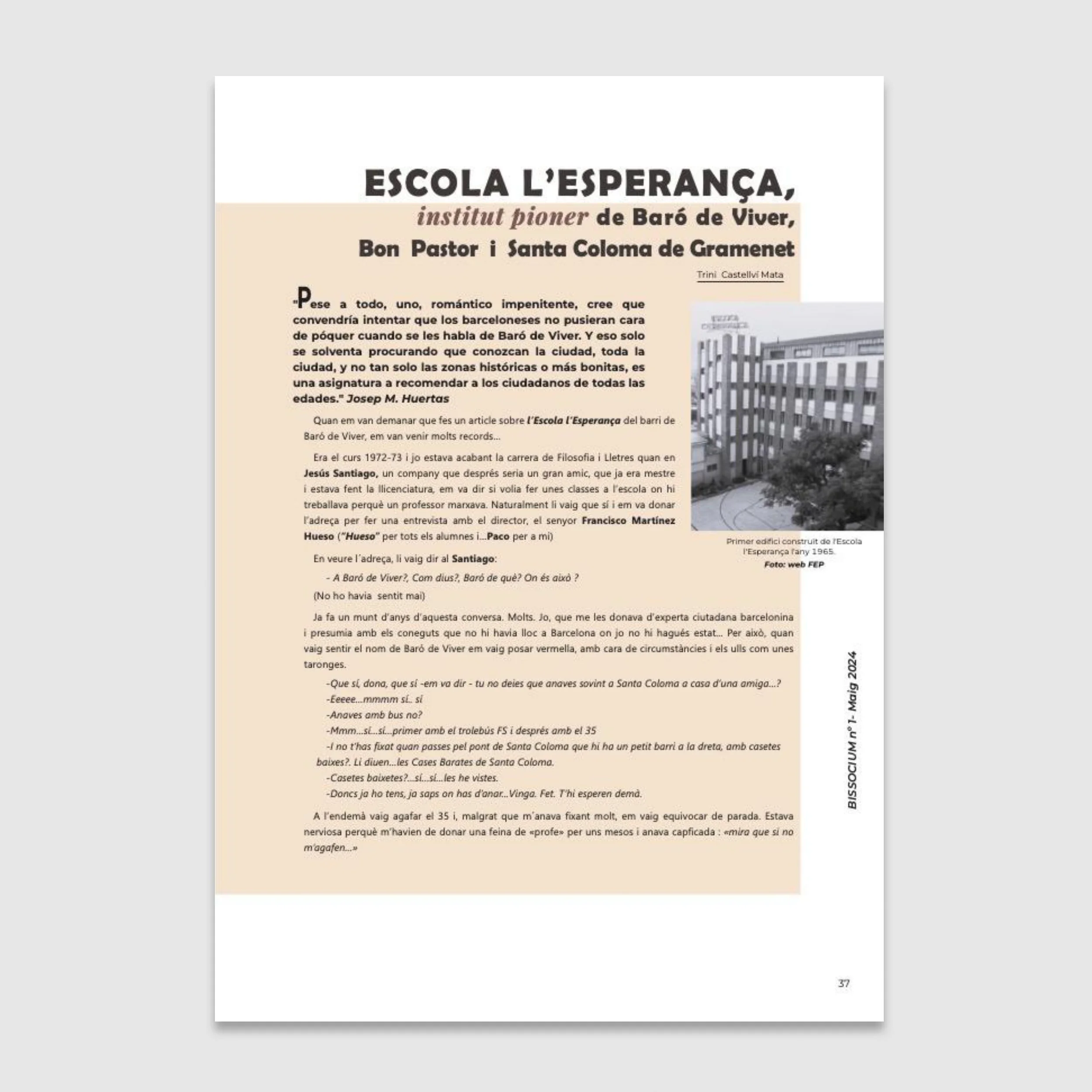Escola L’Esperança, institut pioner - Bissocium 2024 