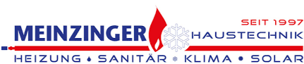 Logo von MeinZinger Haustechnik mit den Worten 'Heizung, Sanitär, Klima, Solar' und 'Seit 1997'.