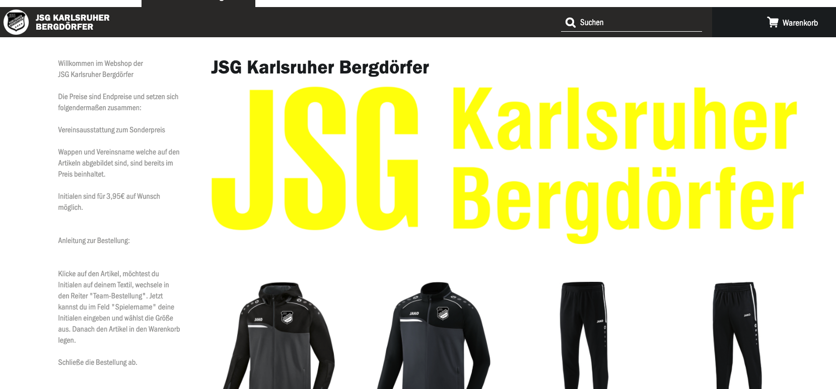 *JSG-Webshop* - Trainingskleidung der JSG