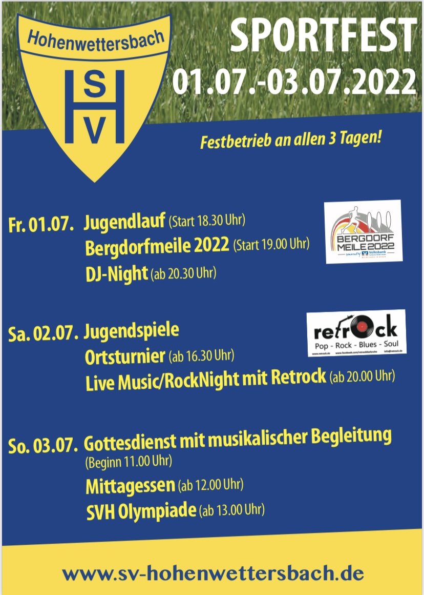 Herzliche Einladung zum diesjährigen Sportfest