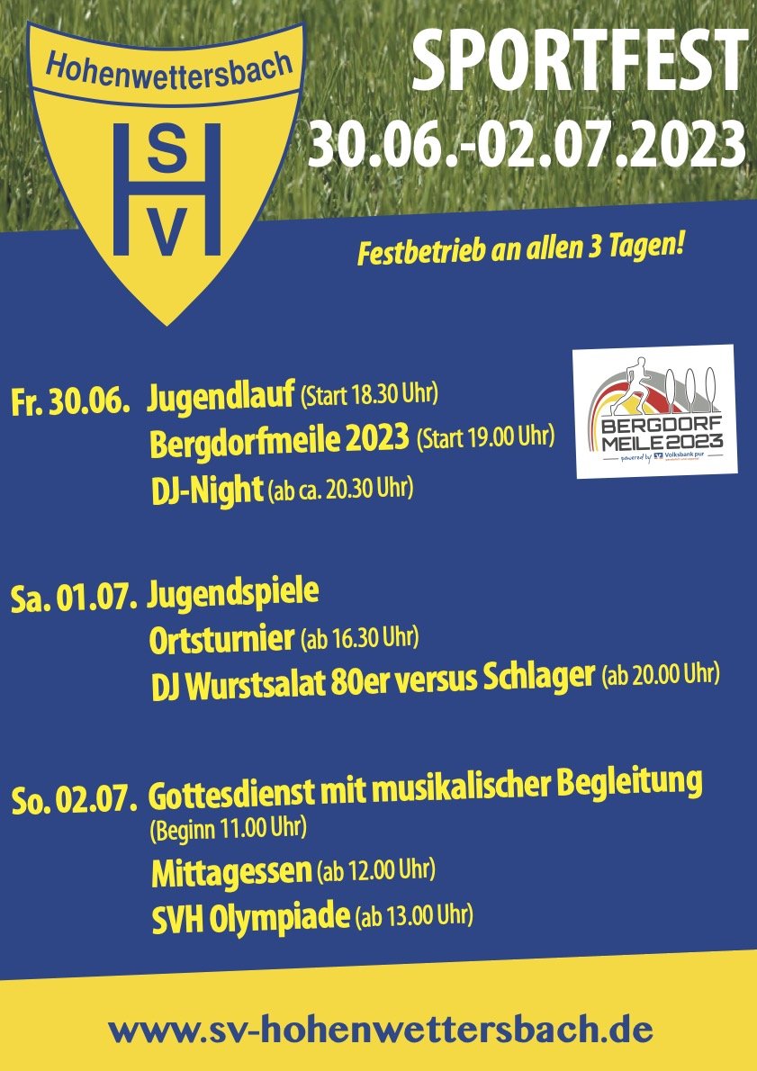 Herzliche Einladung zum diesjährigen Sportfest