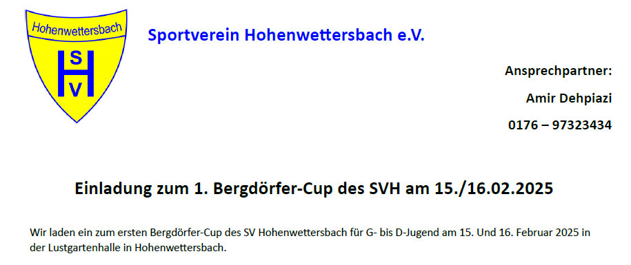 1. Bergdörfer-Cup des SVH