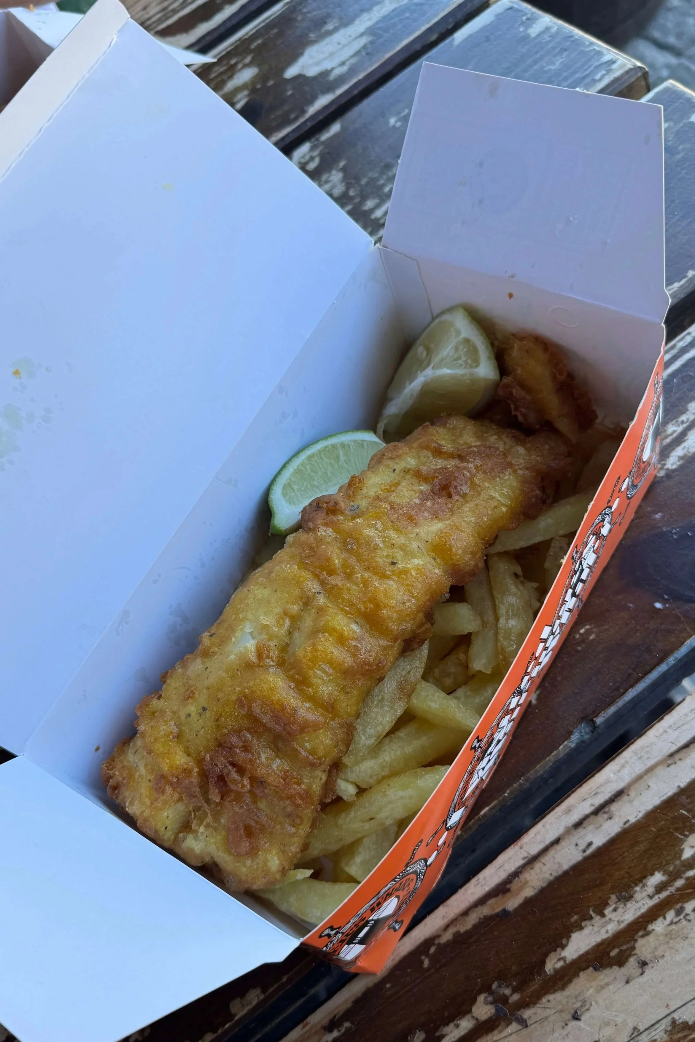 Fish and chips in Hout Bay, South Africa