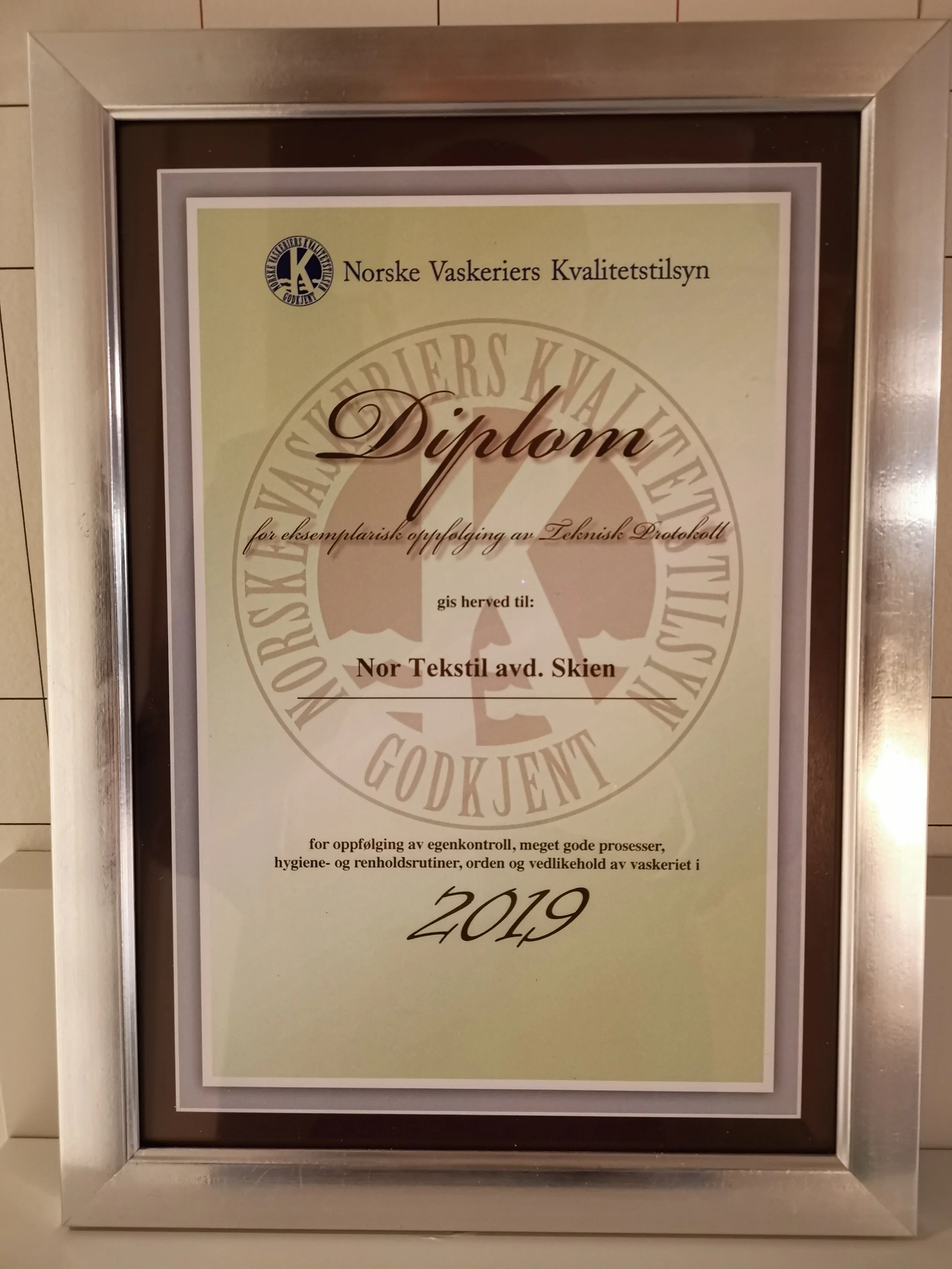 Utmerkelse til Nor Tekstil avd Skien