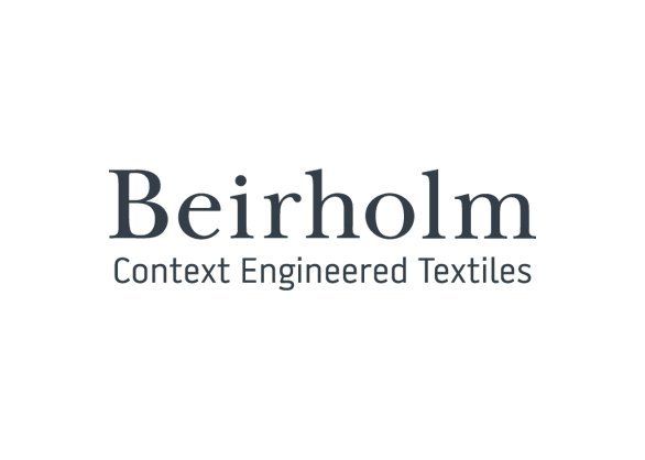 Logo for Beirholm med teksten 'Context Engineered Textiles' under navnet.