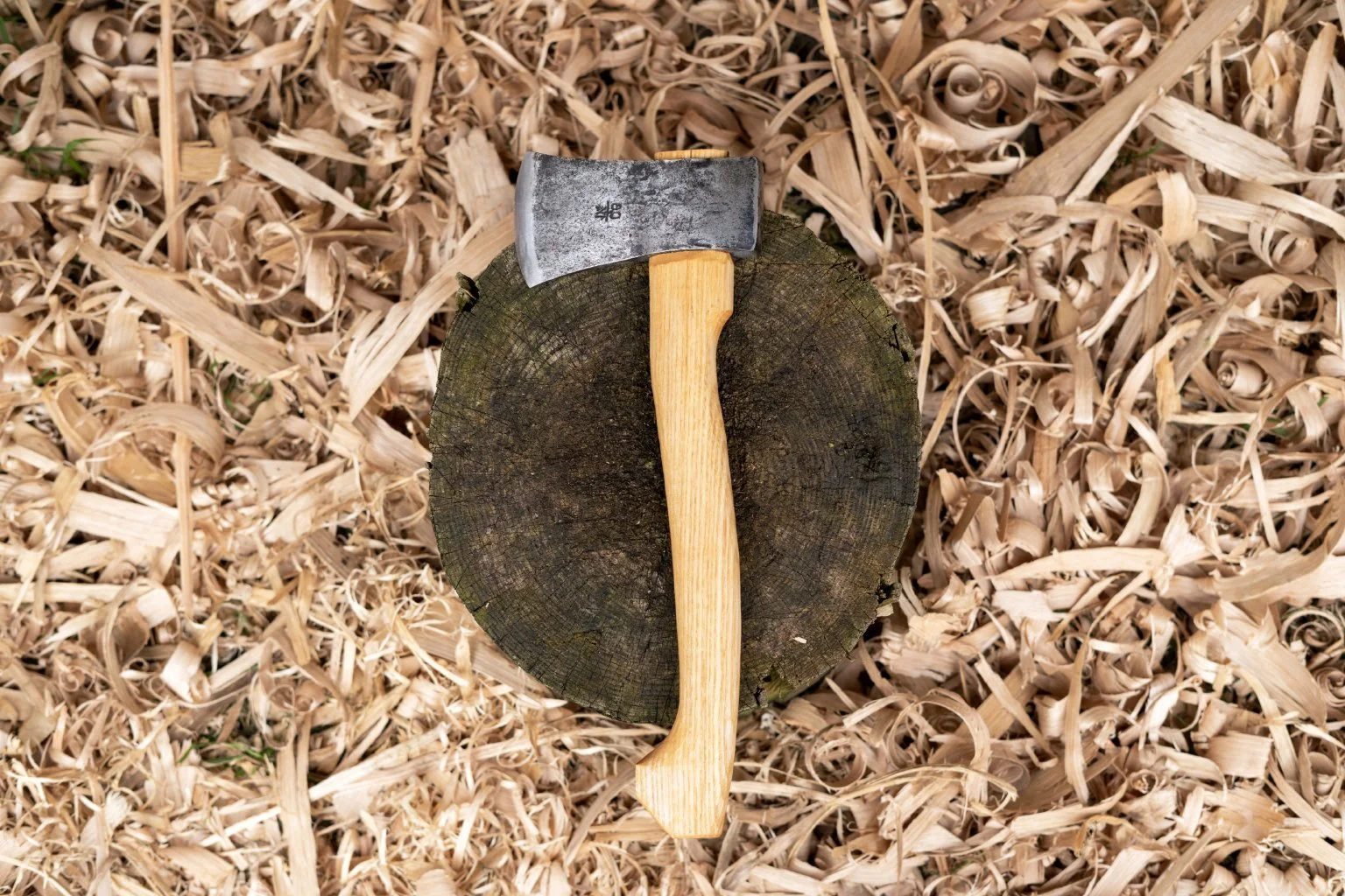 Restored Swedish Hatchet with Hand Carved Ash Handle