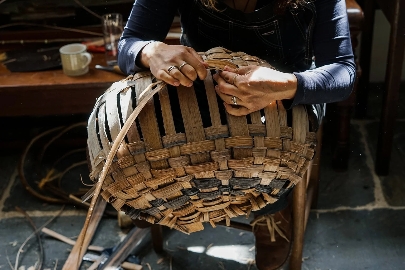 Lorna Singleton Swill Oak Basket Weaving