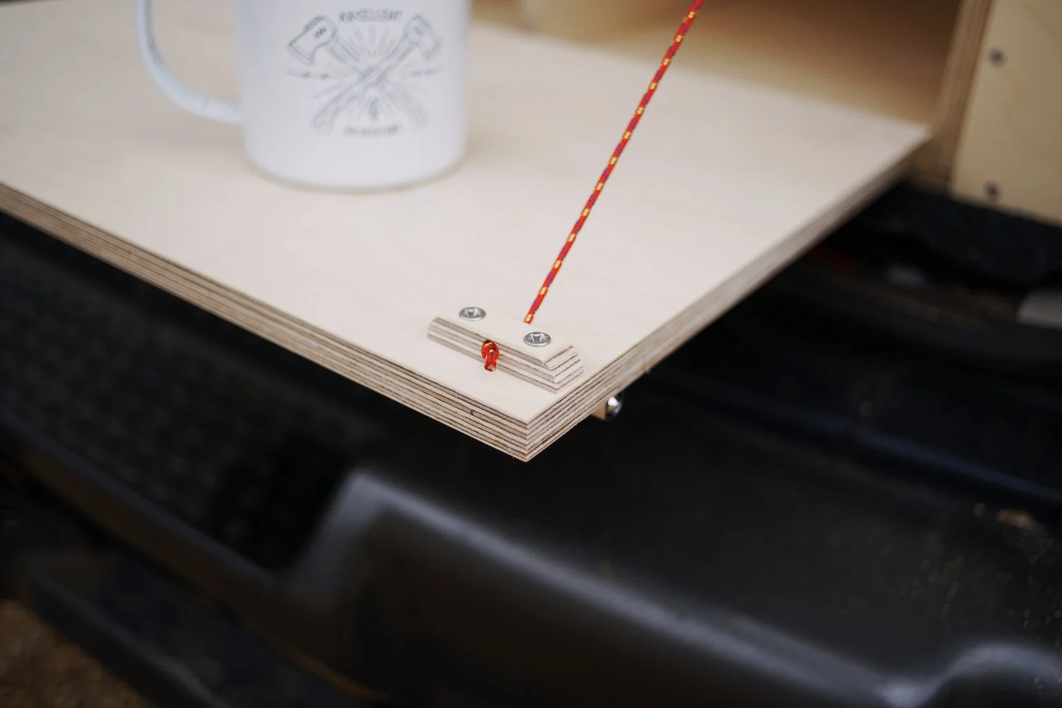  We tried to make all the fittings and fixtures out of scraps of plywood to reduce waste. 