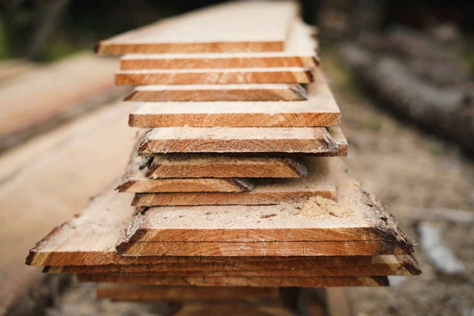  Freshly milled larch cladding 