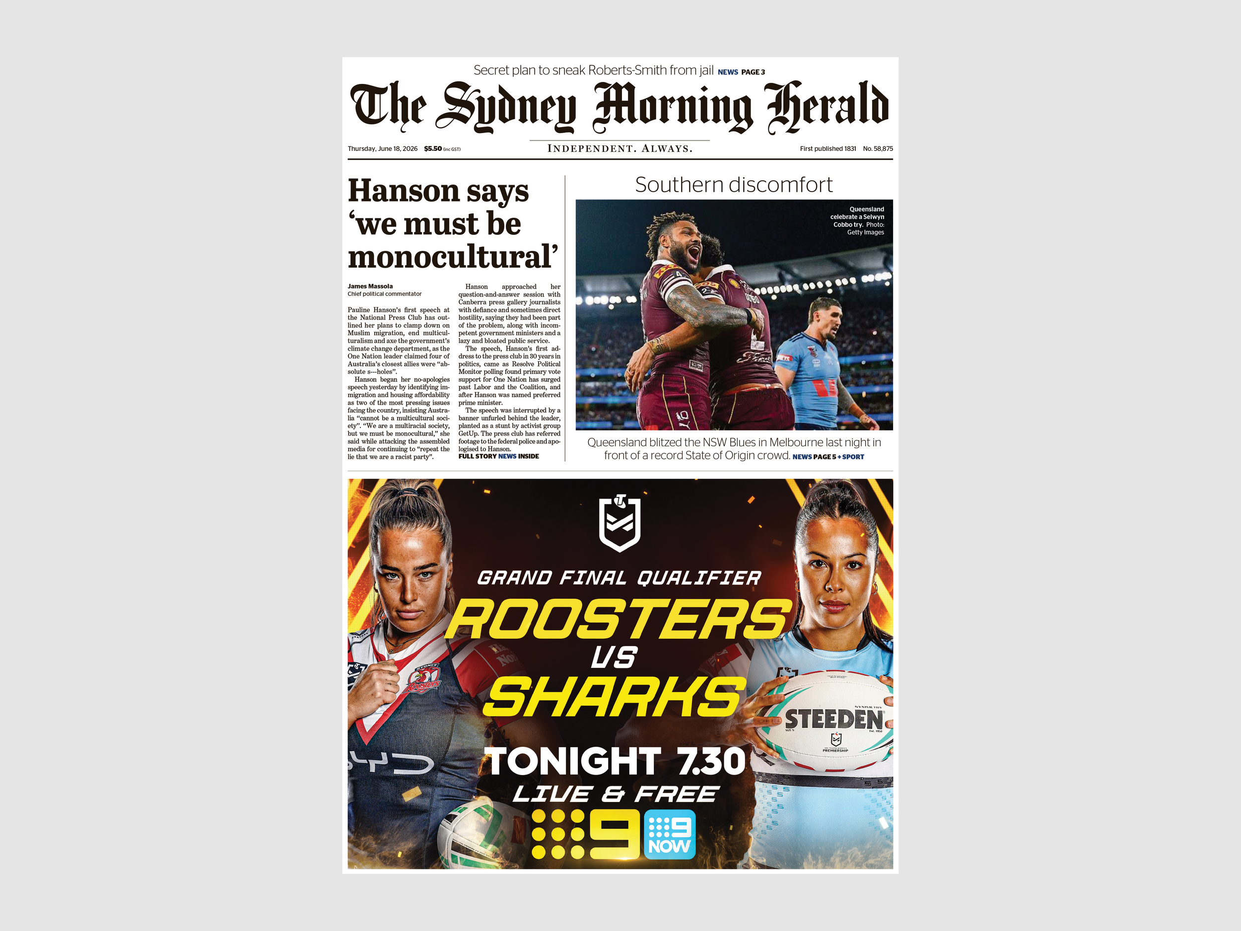 Semi Final Sydney Morning Herald