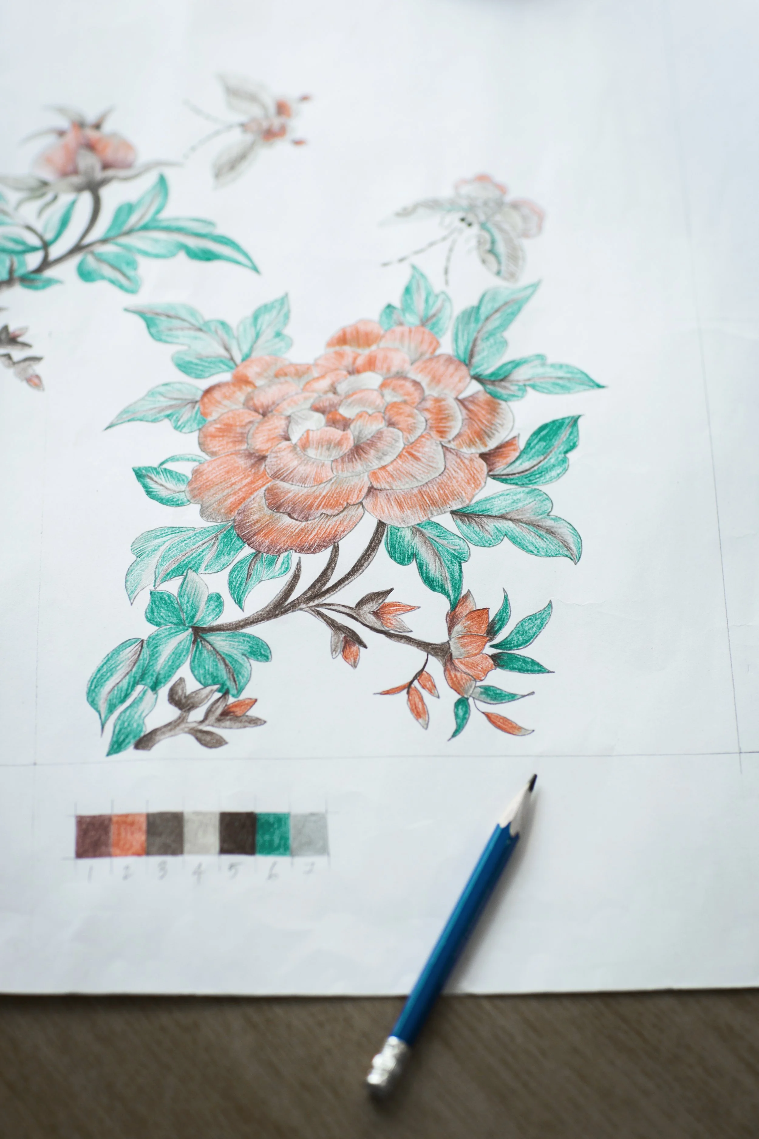 Coloured artwork for embroidery 