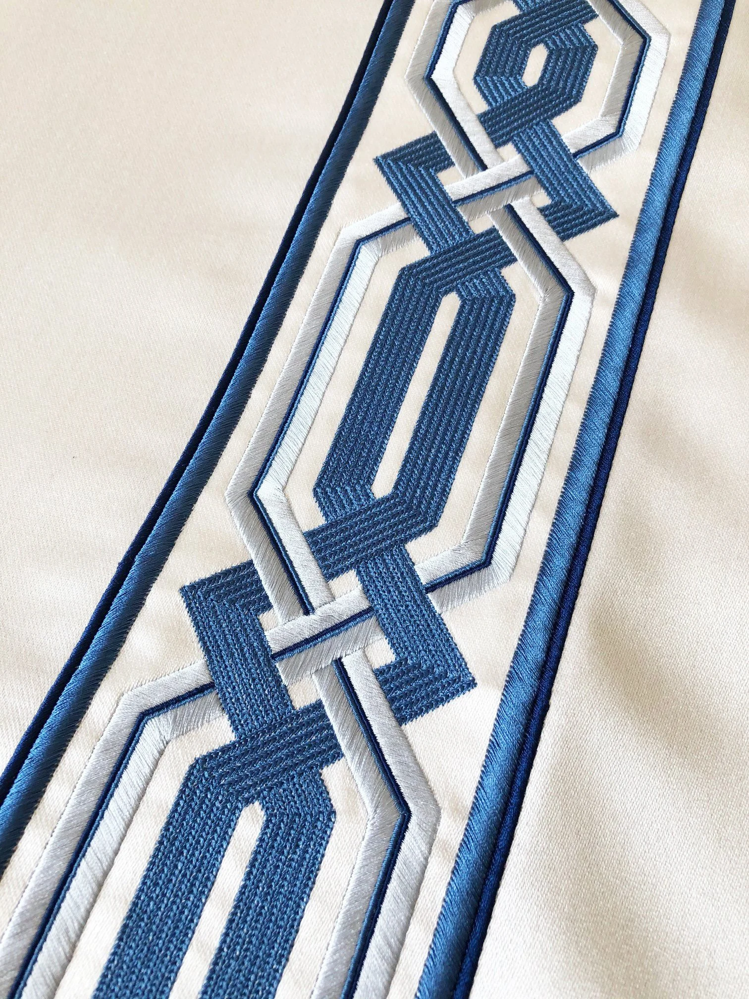 Albany Curtain Leading Edge by Victoria Bain Embroidered textiles